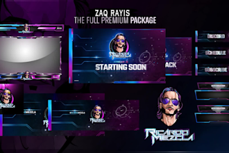 design animated twitch overlay, twitch logo, twitch stream package panels screen