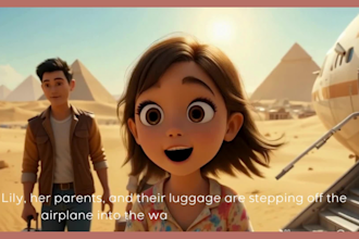 ai animated video, ai story, kids animation, african folktales in 3d pixar style
