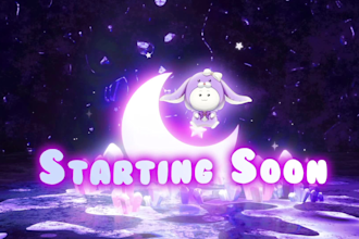 design animated cute custom stream overlay panels for twitch