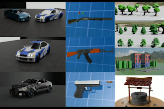 make professional lowpoly 3d models for games and animation