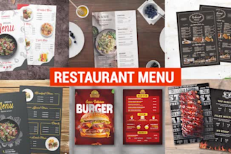 do mouth watering restaurant menu and food flyer design