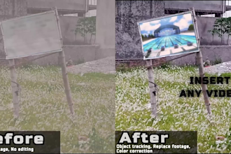do 3d motion tracking, match move, vfx, and add callout titles