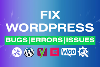 fix wordpress bugs, issues and provide maintenance services