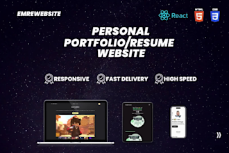 build a personal resume, portfolio website with react js