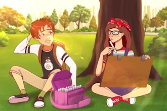 create 2d animation video, 2d animated music video