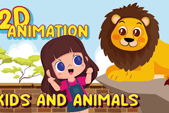 create 2d custom animation for kids and children songs