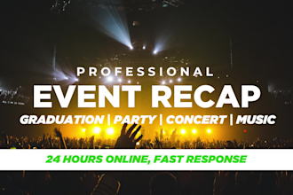 edit engaging event recap and highlight video professionally