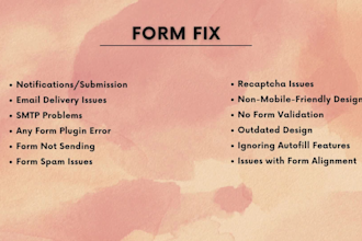 make and fix the wordpress form, gravity form, contact form 7, and caldera form