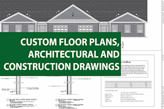 draw architectural floor plan, construction drawings in autocad