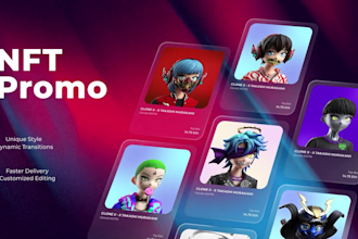 create unique 3d nft promo video, promo nft video collection