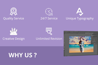 do amazing photoshop editing and high end retouch