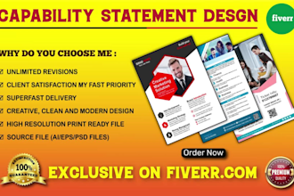 do create capability statement, government contract and business flyer design