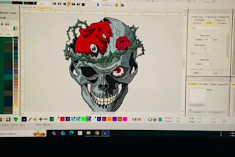 embroidery digitizing logo and image to dst, pes, jef files