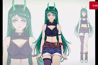 draw anime vtuber or pngtuber model for your streaming channel