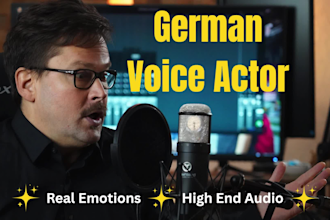be your male german voice actor for an audiobook or youtube content