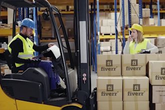 make video ads for your logo with logistics truck office warehouse etc