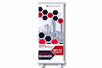 design a creative roll up and pull up banner