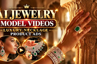 create ai jewelry model videos and luxury necklace product ads