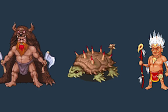 do 2d pixel art pixel rpg game asset sprite sheet character animation art design