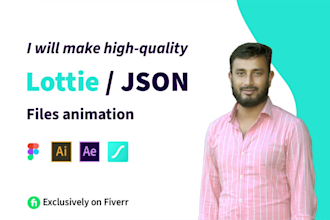 create custom lottie json and gif animation for  web or app