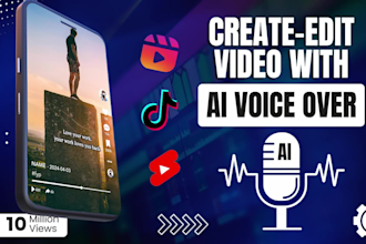 create a video for tiktok, reels and short with ai voice