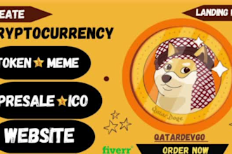 create crypto ico website or design meme token or coin website