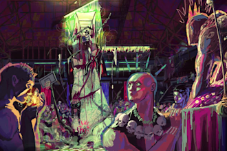 create cinematic concept art and detailed illustrations