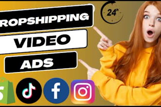 create  dropshipping video ads for tik tok video ads