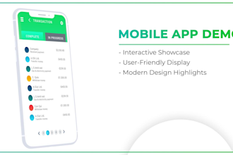 create a mobile app demo and explainer video