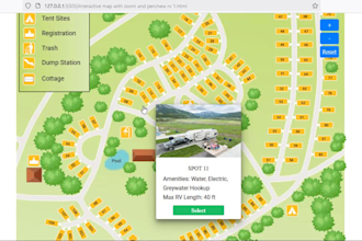 clickable interactive rv park map plat map site plan campground vector svg map