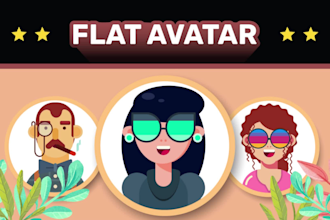 create vector flat avatar profile cartoon, crypto art, nft in geometric style
