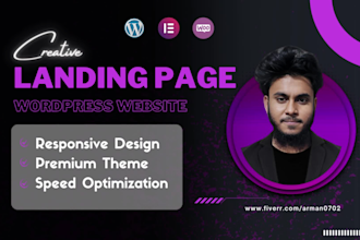 build responsive wordpress landing page design and elementor landing page