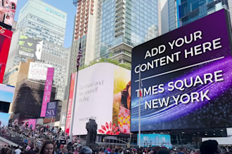 add your logo or content to this times square billboard, new york, in this video