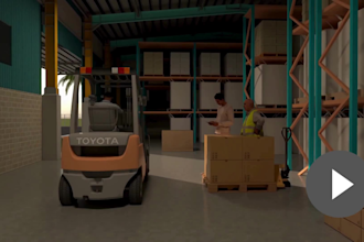 do 3d industrial warehouse, logistic facility walkthrough animation