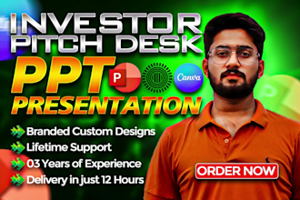 redesign presentation slides, powerpoint , investor pitch deck designs in 8 hour