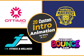 do professional 2d custom logo animation intro video