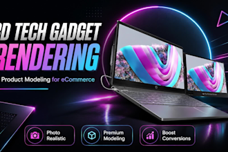 do 3d product rendering and 3d product modeling for tech gadgets