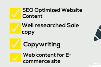 do professional copywriting for your website, ecommerce store