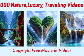 create 1000 nature shorts, luxury lifestyle and traveling youtube music video