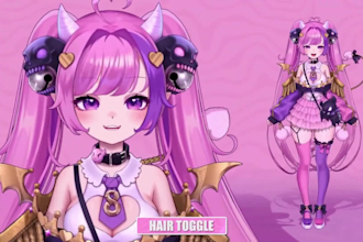 model and rig professional vtuber model in live2d, live2d rigging, vtube studio