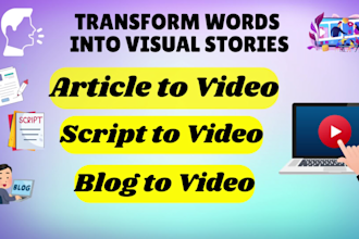 convert script, blog or article to video using stock footage