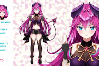 design anime vtuber model high quality live2d and rigging for vtube studio
