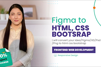 convert figma, PSD, xd to responsive HTML CSS bootstrap website