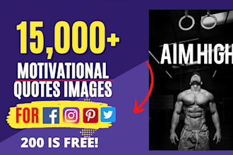 create motivational quotes images pack for social media