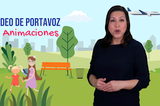 make a spokesperson video in spanish, with 2d animations
