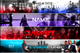 design a gaming youtube banner within 5 hours