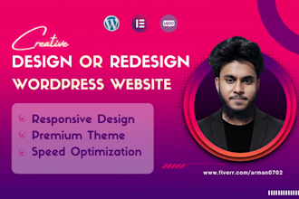 build wordpress website design or redesign wordpress website