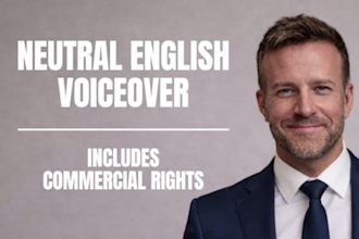 record neutral english accent voiceover