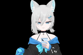 draw and rig male vtuber model, live2d art model 3d vtuber for vtuber commission