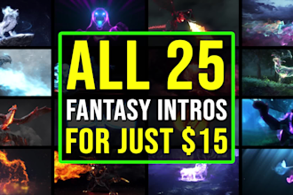 make 25 fantasy gaming logo intro video animations